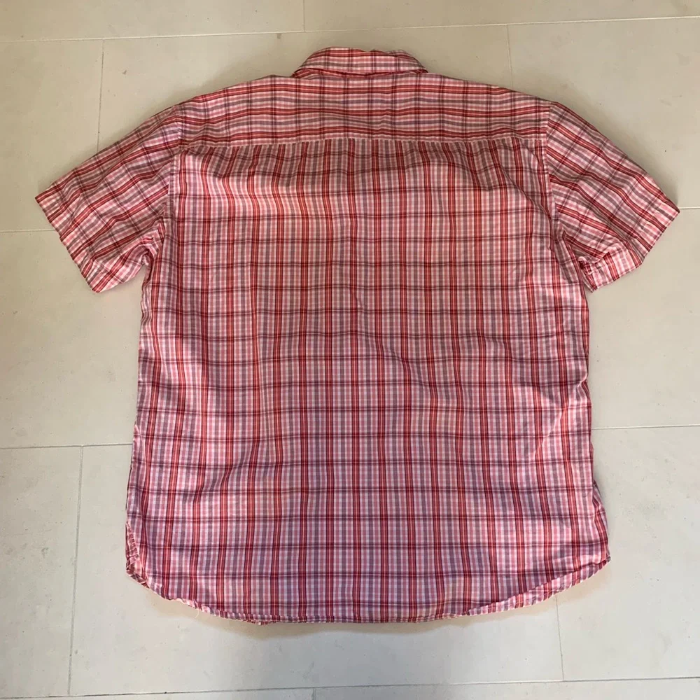 Jcrew men’s dress salmon pink red short sleeve shirt
